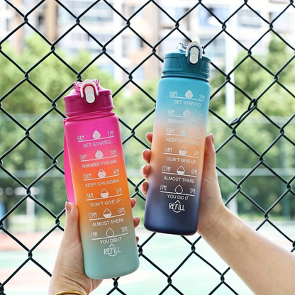 1pc Rainbow Colour Sports Water Bottle 32 Oz/1 Liter