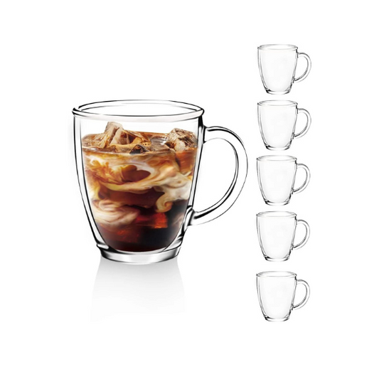 4 GH Barrel Coffee & Tea Mugs Cups 310ml, Extra Large With Thick Rim, Toughened