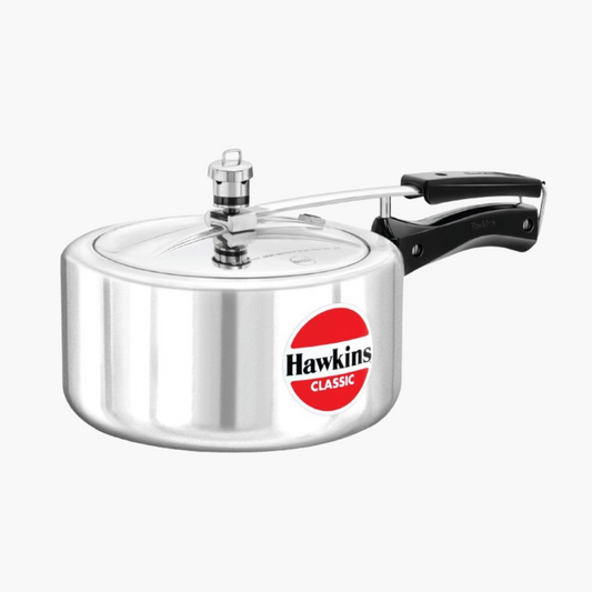 Hawkins Classic Aluminium Pressure Cooker, 3.5 Litre, Silver.