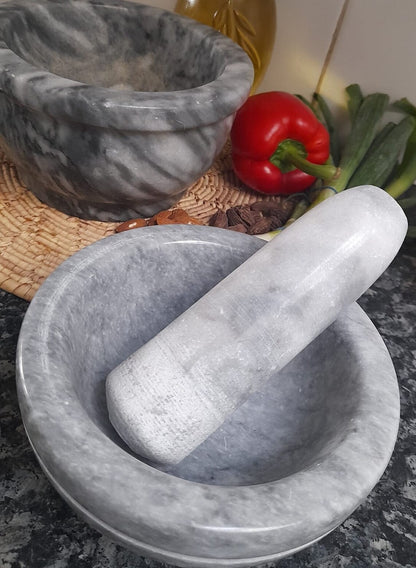 Genuine Himalayan Marble Pestle and Mortar,14 X 10 cm, Weight: 1.6 KG