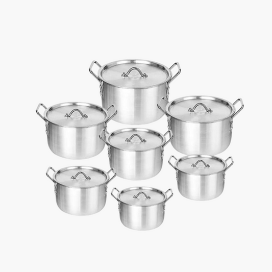 Sets of Aluminium Cookware Cooking Pot Dishes, Casserole Set Stockpot, Saucepan, and Cooking Pan Set.