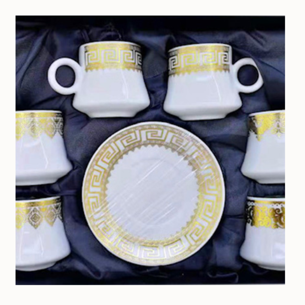 6 Turkish Style Coffee Tea Cups & Saucer