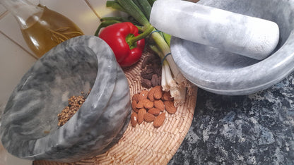 Genuine  himalayan gift for pestle mortar marble  for grinding crushing spices and herbs