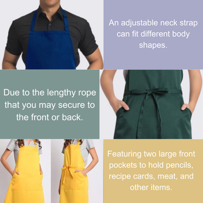 Bib Unisex Aprons with two pockets