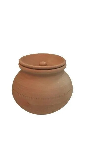 Matka Chicken Egg Biryani, unglazed earthen clay/handi pots 800ml, 14x14cm lided