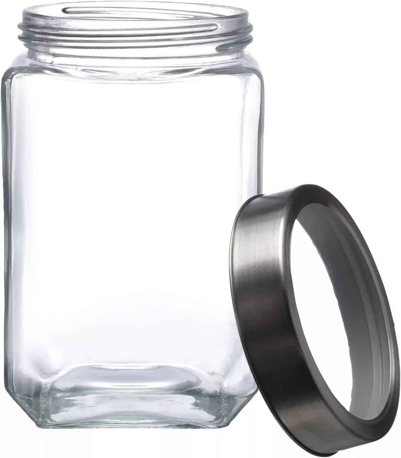 Glass Food Storage Jar with airtight lid Transparent Barni for Kitchen, Aachar Pickle, Dal, Dry Fruits, cookies, nuts