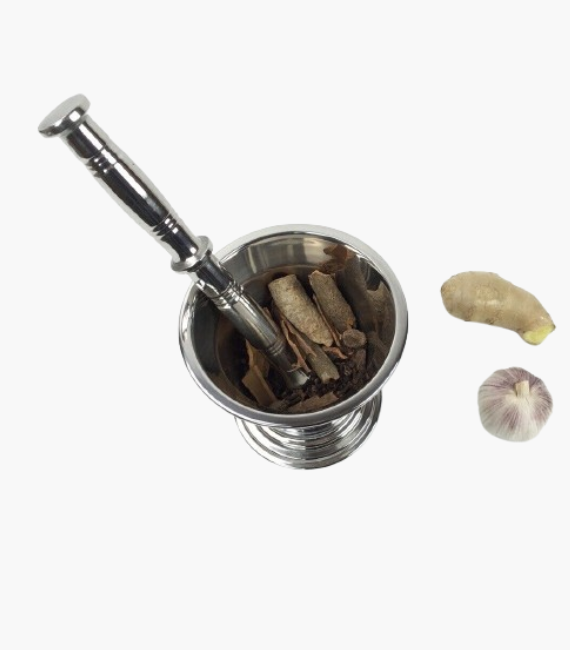 Stainless Steel Mortar and Pestle Set Spices herbs Grinder Hand Crusher Mixing Bowl 13, 10, 5 CM