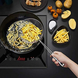 Stainless steel spider strainer skimmer spoon with long handle