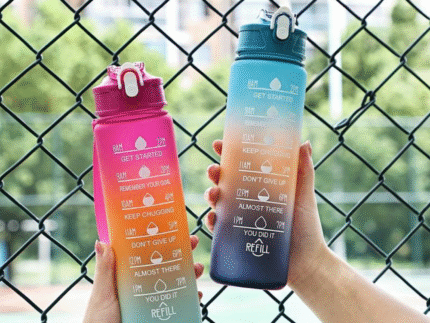 1pc Rainbow Colour Sports Water Bottle 32 Oz/1 Liter