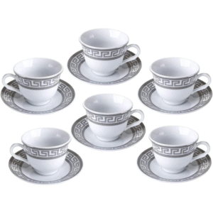 12 piece bone china porcelain tea cup and coffee set