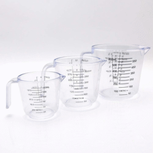 Set of 3 plastic measuring cups in 1000 ml, 600 ml and 300 ml