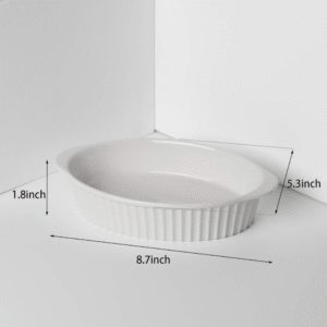 Set of 2 oval ceramic baking trays with double handles