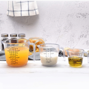 Set of 3 plastic measuring cups in 1000 ml, 600 ml and 300 ml