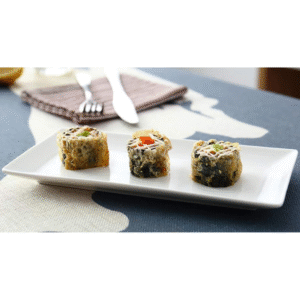 Set of 4 white rectangular porcelain serving trays