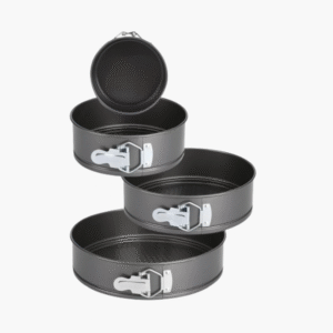 4 piece non-stick springform cake pan set in black