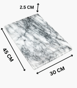 Large marble cutting board 45cm with non-slip feet