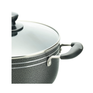 5 piece non stick pots set from 20 to 28 cm with glass lids