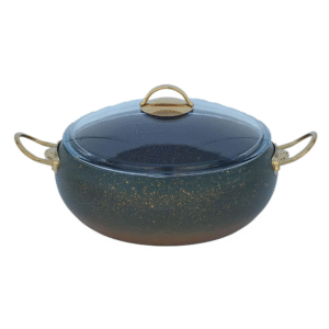 9 piece granite copper ball shape cookware set with glass lids