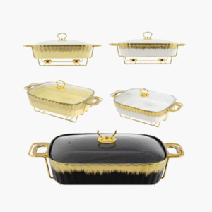 Elegant ceramic dish warmer on 38.5cm stand