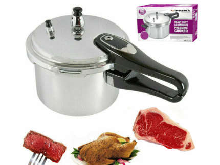 Dual handle Aluminium pressure cooker, steamer pot, 3L, 5L, 7L, 9L, 11L, and 13L.