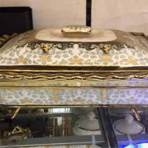 Ceramic food warmer buffet chafing dish with diamonds