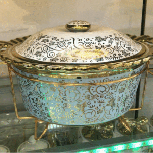 Ceramic food warmer buffet chafing dish with diamonds