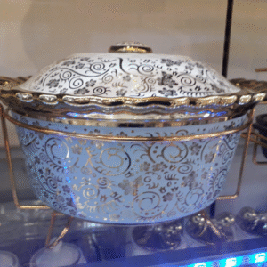 Ceramic food warmer buffet chafing dish with diamonds