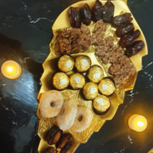 Gold leaf serving tray 45cm display platter