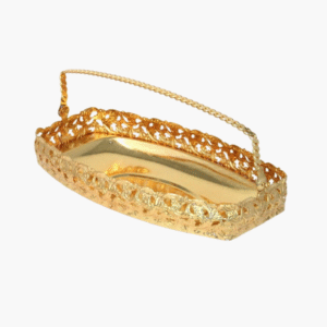 Gold silver gift hamper basket oval plated tray
