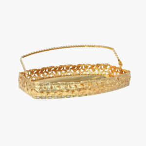 Gold silver gift hamper basket oval plated tray
