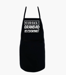 Grandad is Cooking black chef apron with two pockets