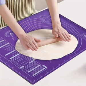 Large silicone pastry mat with measurement markings