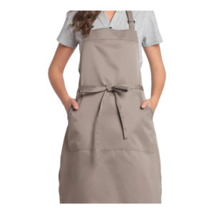 Latte bib apron with two pockets