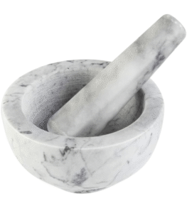 Genuine Himalayan pestle and mortar carved marble