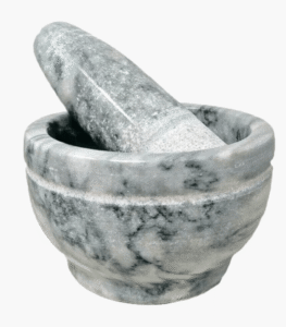 Large Himalayan pestle and mortar in genuine marble