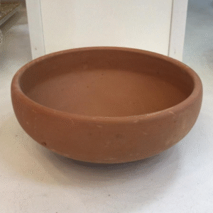 Set of 4 plain handcrafted clay bowls for rice, curry and soup