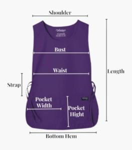 Purple cobbler apron in bulk with deep front pockets