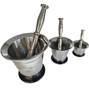 Stainless steel mortar and pestle spice grinder set