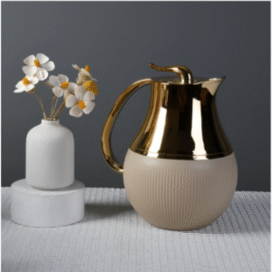 Arabic style vacuum flask 1L black and golden