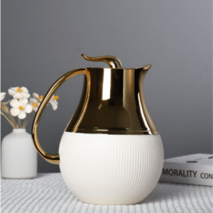Arabic style vacuum flask 1L black and golden