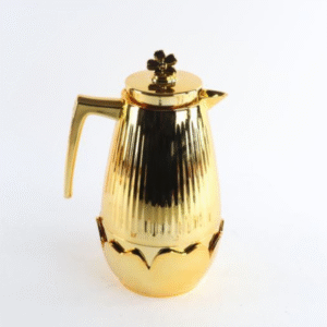 Arabic thermos flask with detachable gold base plate