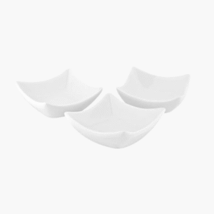 Square white melamine dip bowls for dipping sauce
