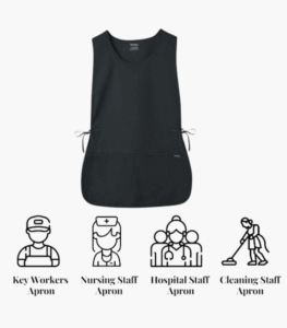 Black cobbler apron in bulk with deep front pockets
