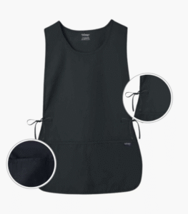 Black cobbler apron with deep front pockets