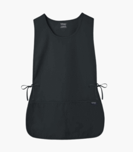 Black cobbler apron with deep front pockets