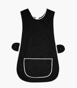 Black tabard apron in bulk with large front pocket