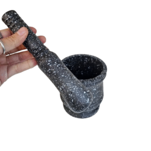 Black pestle and mortar set of 2 for crushing spices