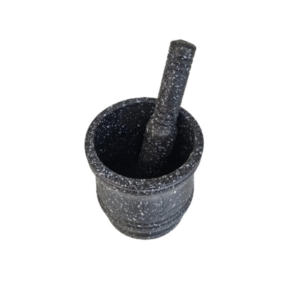 Black pestle and mortar set of 2 for crushing spices