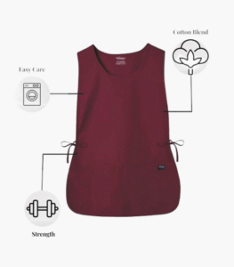 Burgundy cobbler apron in bulk with deep front pockets