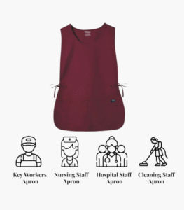 Burgundy cobbler apron in bulk with deep front pockets